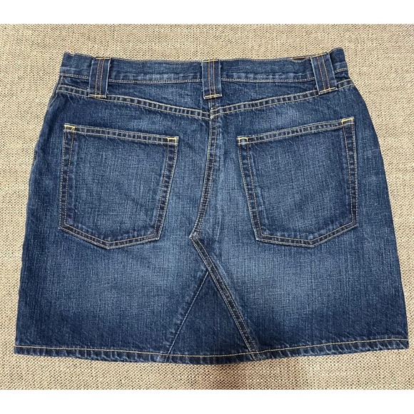 J Crew SPRING Casual Denim Skirt Blue A Line Classic Button Fly Women's Size - Picture 2 of 7